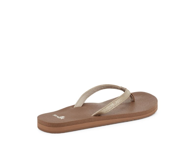 Sanuk Yoga Joy Shimmer Metallic Women Flip Flops Brown,Sanuk Philippines | VF43-5693W5