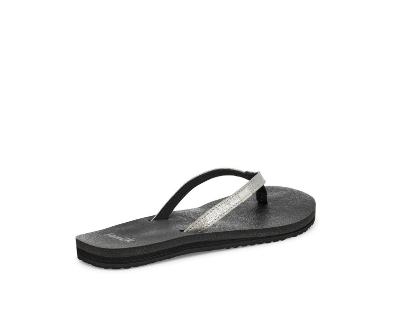 Sanuk Yoga Joy Shimmer Metallic Women Flip Flops Silver,Sanuk Philippines | YU89-5029V7