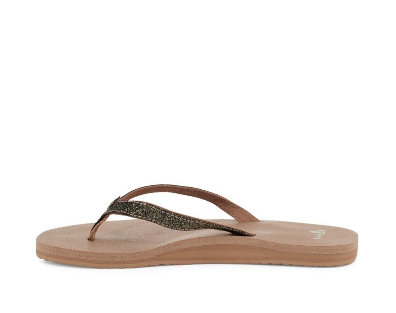 Sanuk Yoga Joy Sparkle Women Flip Flops Gold,Sanuk Philippines | OO83-2993F0