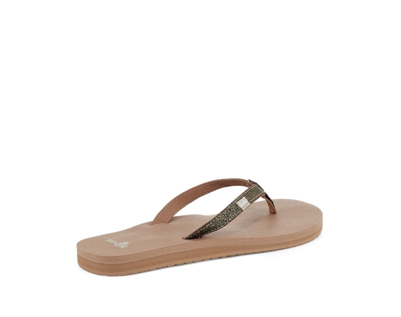 Sanuk Yoga Joy Sparkle Women Flip Flops Gold,Sanuk Philippines | OO83-2993F0