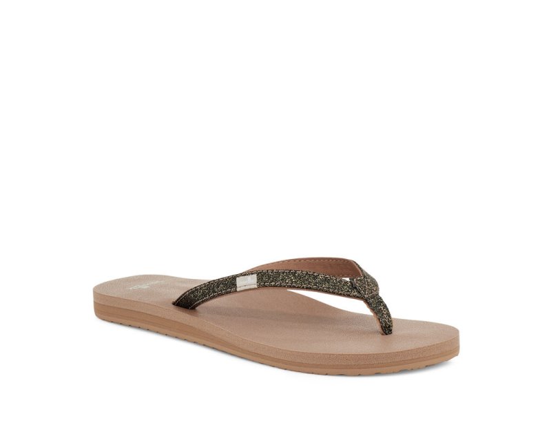 Sanuk Yoga Joy Sparkle Women Sandals Gold,Sanuk Philippines | PS18-2498M7