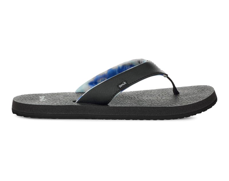 Sanuk Yoga Mat Kids\' Flip Flops Black / Blue,Sanuk Philippines | LJ22-5022P2