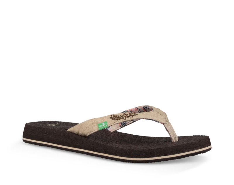 Sanuk Yoga Paradise 2 Women Flip Flops Chocolate / Beige,Sanuk Philippines | BN81-7571F6