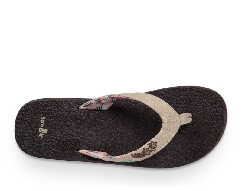 Sanuk Yoga Paradise 2 Women Flip Flops Chocolate / Beige,Sanuk Philippines | BN81-7571F6