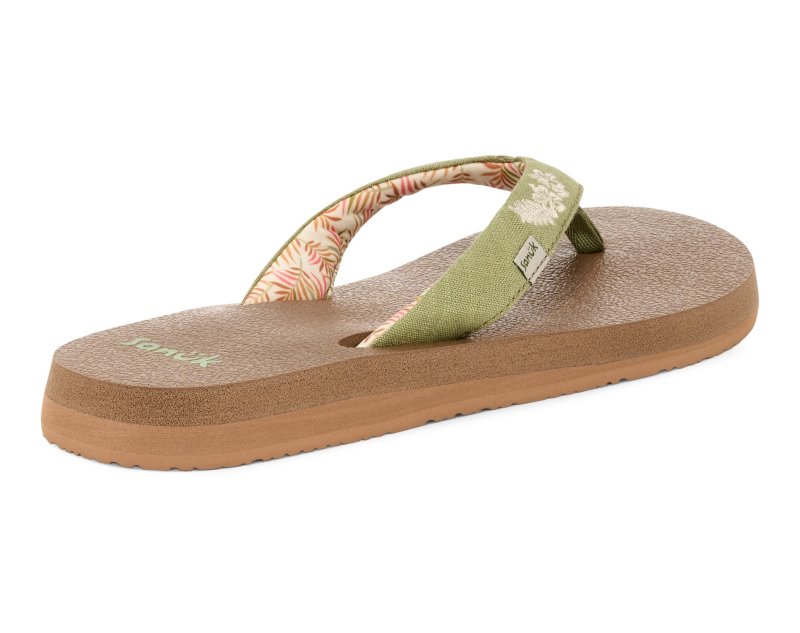 Sanuk Yoga Paradise II Women Flip Flops Green,Sanuk Philippines | KB46-9066P4