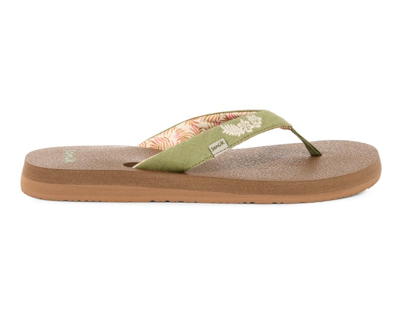 Sanuk Yoga Paradise II Women Flip Flops Green,Sanuk Philippines | KB46-9066P4