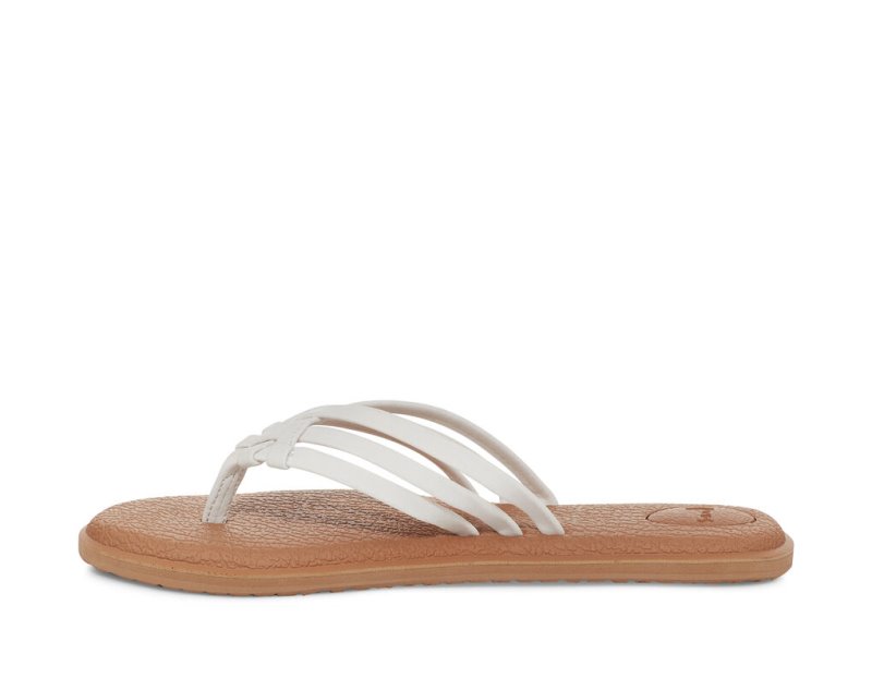 Sanuk Yoga Salty Women Sandals White / Brown,Sanuk Philippines | ON82-3952M9