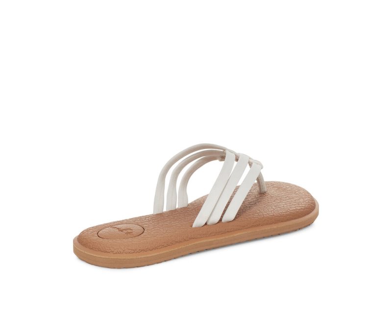 Sanuk Yoga Salty Women Sandals White / Brown,Sanuk Philippines | ON82-3952M9