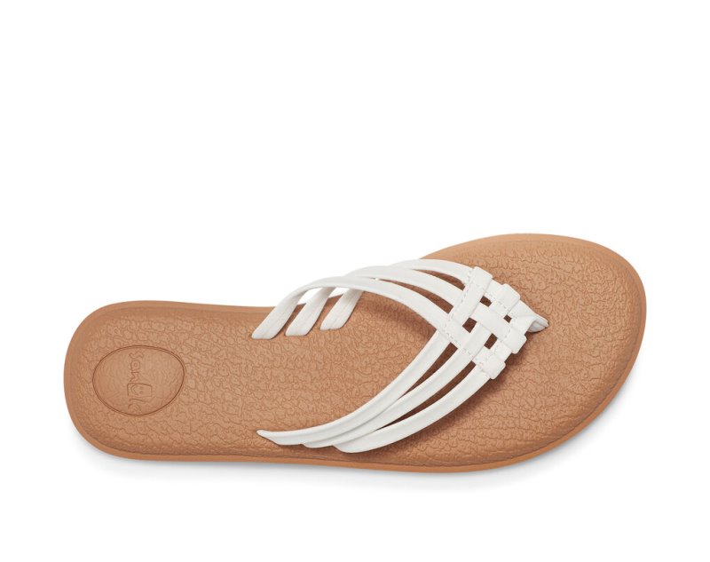 Sanuk Yoga Salty Women Sandals White / Brown,Sanuk Philippines | ON82-3952M9