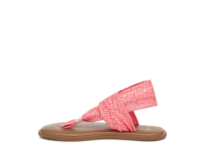 Sanuk Yoga Sling Burst Print Vegan Kids' Sandals Pink Leopard,Sanuk Philippines | BW49-4679V2