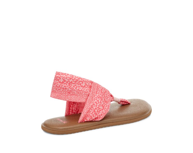 Sanuk Yoga Sling Burst Print Vegan Kids' Sandals Pink Leopard,Sanuk Philippines | BW49-4679V2