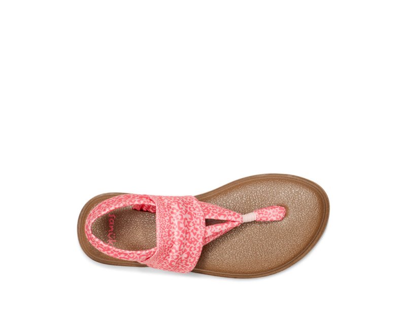 Sanuk Yoga Sling Burst Print Vegan Kids' Sandals Pink Leopard,Sanuk Philippines | BW49-4679V2