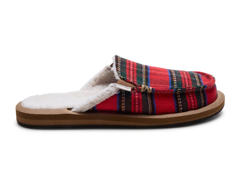 Sanuk You Got My Back ST Plaid Chill Women Slippers Red,Sanuk Philippines | IW79-1359O4