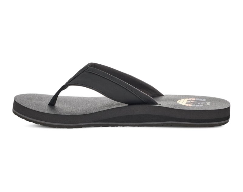 Sanuk Ziggy ST Hawaii Men Flip Flops Black Multicolor,Sanuk Philippines | TL06-8946D4