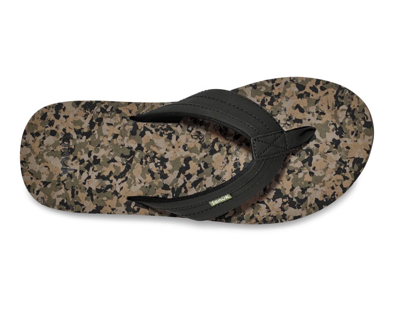 Sanuk Ziggy ST Men Flip Flops Black / Camo,Sanuk Philippines | YO68-9508W8