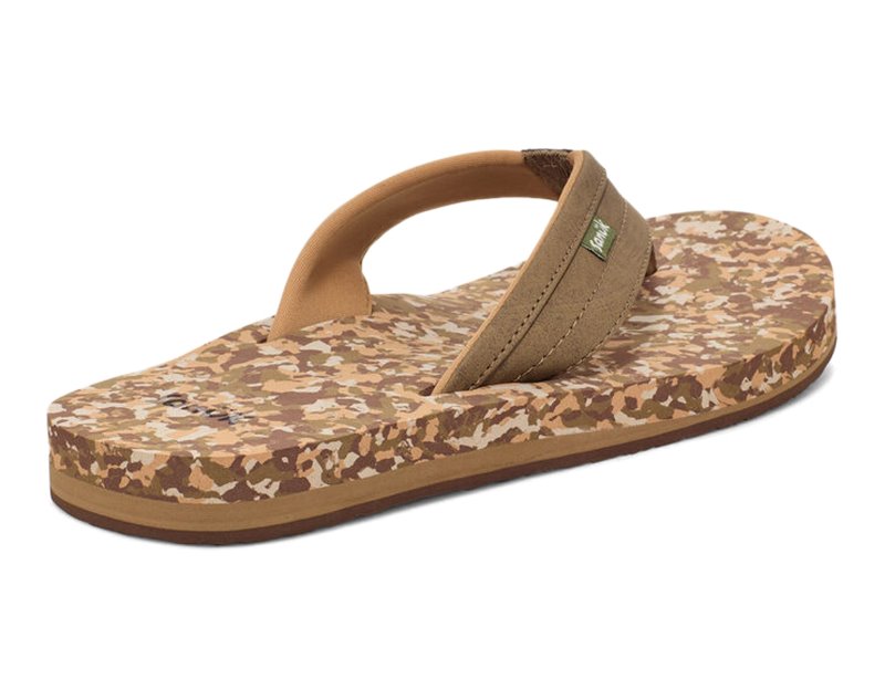 Sanuk Ziggy ST Men Flip Flops Brown / Camo,Sanuk Philippines | XF73-0523U4