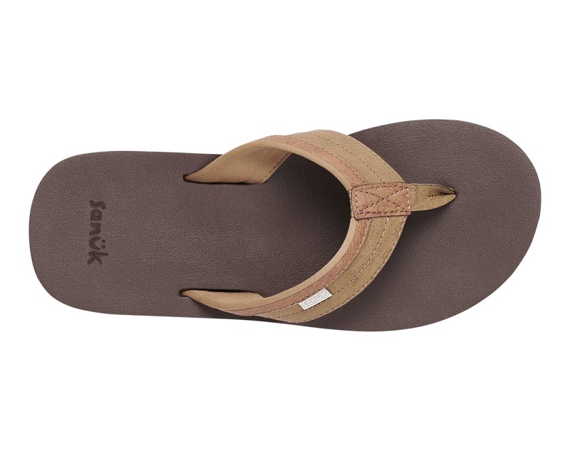 Sanuk Ziggy ST Men Flip Flops Khaki,Sanuk Philippines | YK76-8586U2