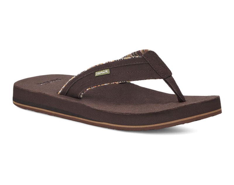 Sanuk Ziggy ST Suede Men Flip Flops Brown,Sanuk Philippines | MU81-2381E9