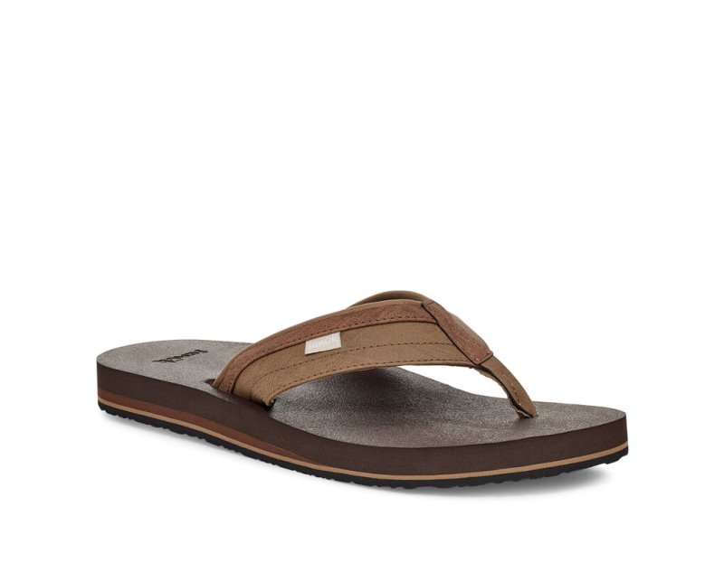 Sanuk Ziggy Water-Friendly Men Flip Flops Brown,Sanuk Philippines | HI68-2868G0