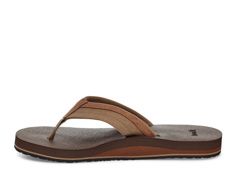 Sanuk Ziggy Water-Friendly Men Flip Flops Brown,Sanuk Philippines | HI68-2868G0