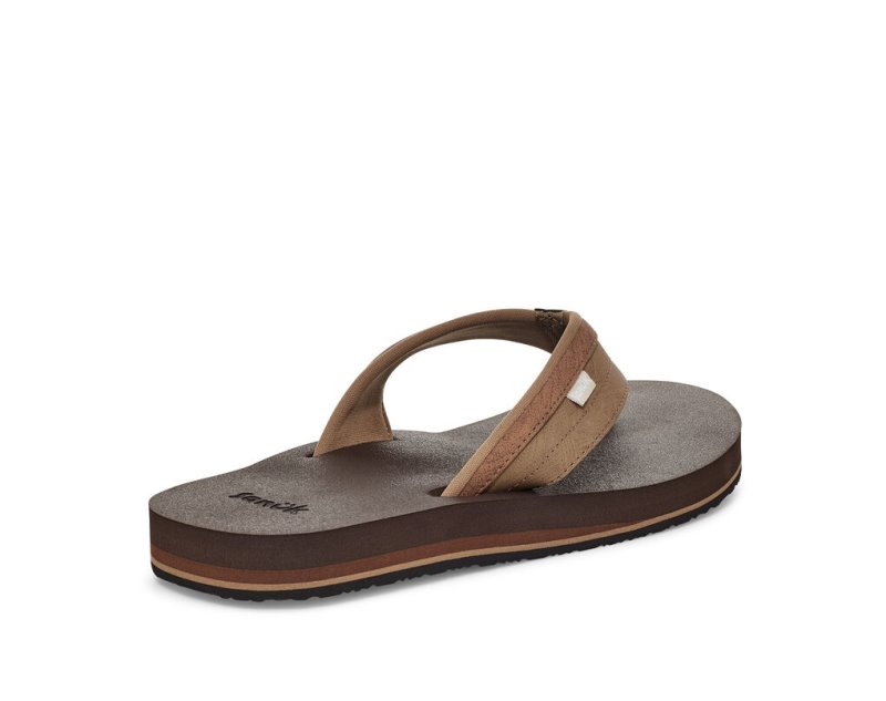 Sanuk Ziggy Water-Friendly Men Flip Flops Brown,Sanuk Philippines | HI68-2868G0