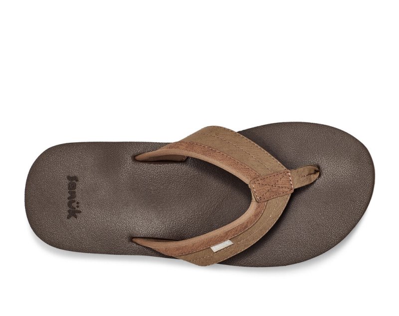 Sanuk Ziggy Water-Friendly Men Flip Flops Brown,Sanuk Philippines | HI68-2868G0