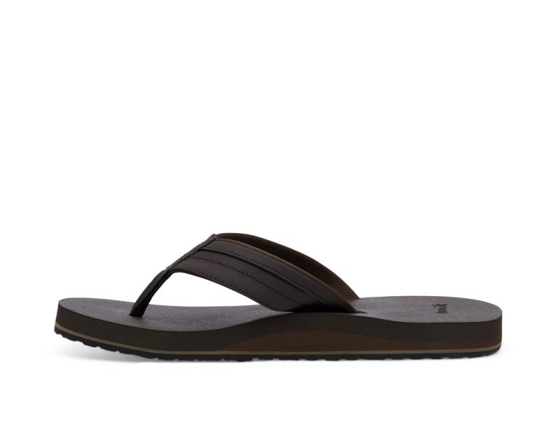 Sanuk Ziggy Water-Friendly Men Flip Flops Dark Brown,Sanuk Philippines | NY03-8003B4