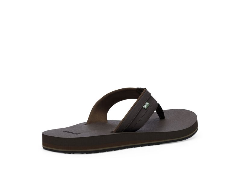 Sanuk Ziggy Water-Friendly Men Flip Flops Dark Brown,Sanuk Philippines | NY03-8003B4