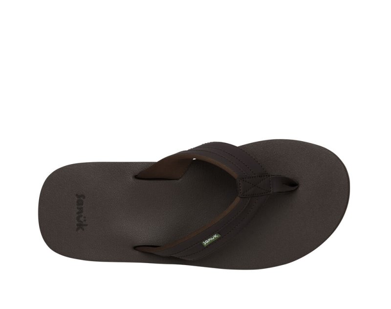 Sanuk Ziggy Water-Friendly Men Flip Flops Dark Brown,Sanuk Philippines | NY03-8003B4