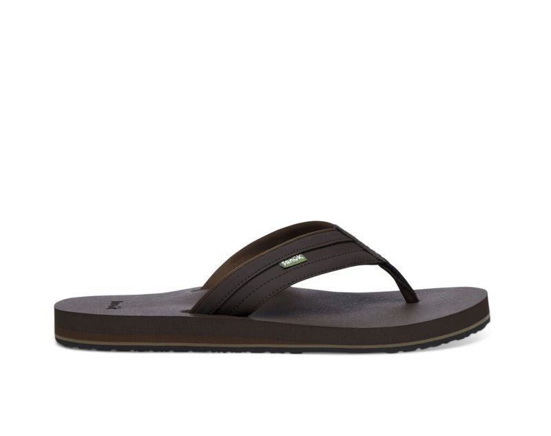 Sanuk Ziggy Water-Friendly Men Flip Flops Dark Brown,Sanuk Philippines | NY03-8003B4